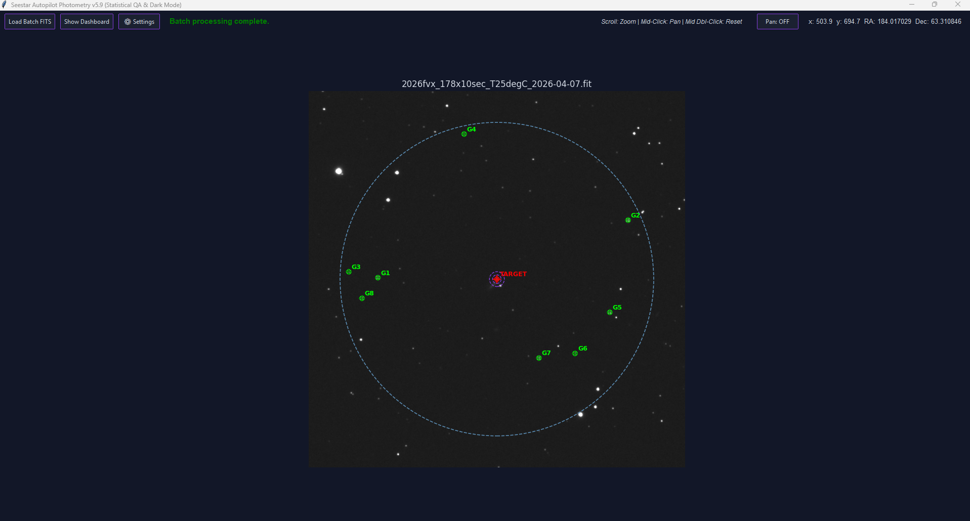 Reference stars selection